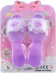 Paie din plastic mov cu floare - 1 bucată