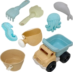 Woopie Green set pentru nisip cu găleată și basculantă, 8 piese, material biodegradabil
