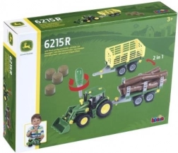 Tractor John Deere pentru asamblare cu 2 remorci