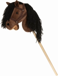 Cal pe băț Hobby Horse maro cu oprire 80cm