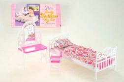 Glorie pat și măsuță de toaletă pentru păpuși