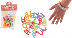 Mărgele din plastic cu inimioare și litere, cu șnur