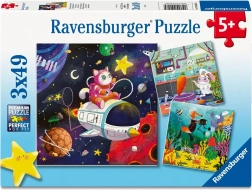 Ravensburger puzzle profesii din tărâmul fanteziei, 3×49 piese