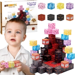 Set de construcție magnetic 3D - 74 de piese