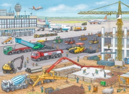 RAVENSBURGER puzzle pentru copii șantier la aeroport, 100 de piese XXL