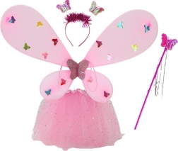 Costum de zână Fluture Disfraz aripi roz