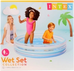 Piscină gonflabilă pentru copii 147 × 33 cm, albastră, 3 camere