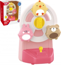 Carusel muzical cu animăluțe – cutie muzicală cu ventuză WOOPIE