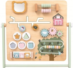 Placă de activități din lemn cu tematică fermă pentru copii 2+