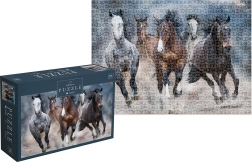 Puzzle Cai Sălbatici: cai în galop 1000 piese