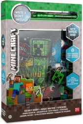 Minecraft jurnal secret cu stilou magic UV și autocolante