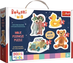 Puzzle pentru bebeluși Noapte bună TREFLÍCI 4în1 (3–6 piese)