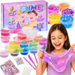 Set pentru realizarea slime-ului – 24 de culori și accesorii
