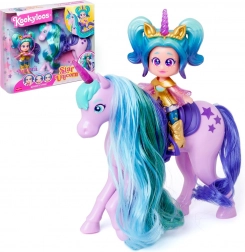 Păpușă KookyLoos Star Unicorn – Aurora cu unicorn și accesorii