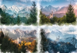 RAVENSBURGER Puzzle Neuschwanstein în cele patru anotimpuri 18000 piese