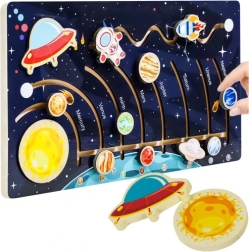 Puzzle montessori din lemn Sistemul Solar Kruzzel