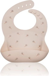 Petite&Mars bavetă din silicon Sam Beige Dandelion