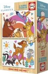 Puzzle din lemn Regele Leu și Bambi de la Educa