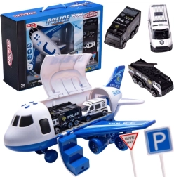 Woopie avion–transportor de poliție XL cu 3 mașini și indicatoare rutiere