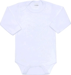 Body pentru bebeluși cu mânecă lungă New Baby, alb