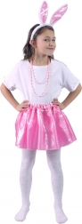 Costum iepuraș cu fustă roz și urechi de iepuraș