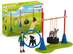 Schleich Farm World teren de joacă pentru câini și set de agilitate