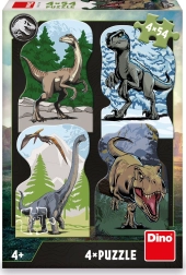 Puzzle Lumea Jurassic cu motive dinozauri 4x54 piese