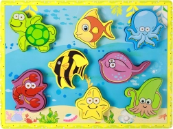 Puzzle de încastrat din lemn – lumea subacvatică