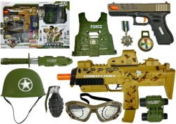 Set militar cu pistoale MP7 cu proiectile din spumă pentru copii