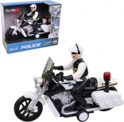 Motocicletă de poliție cu lumină și sunet