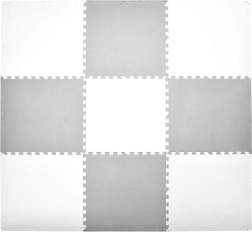 Covoraș puzzle din spumă Humbi XXL alb și gri 180 × 180 cm
