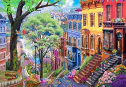 Puzzle Oraș de primăvară 1000 de piese de la Bluebird