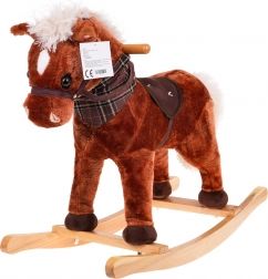 Unicorn balansoar pentru copii 24m+ cu mânere din lemn și efecte sonore – Maro