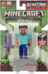 Figurină Minecraft Steve cu accesorii, 8 cm