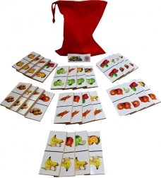 Domino din lemn Fructe și legume 28 de piese