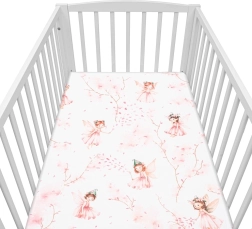 Cearșaf din bumbac pentru pătuț NEW BABY Zâne 120×60 cm