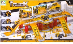 Parcare tip garaj pentru vehicule de construcții, cu 3 mașinuțe