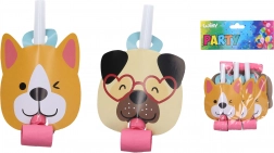 Suflători de petrecere cu motiv de câine – 6 buc