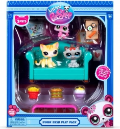 littlest pet shop set gustare cu pisicuțe – pachet de joacă