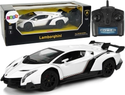 Mașină sport R/C 1:24 Lamborghini Veneno Alb 2.4 G Lumini