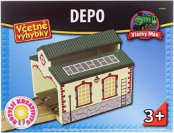 Depou din lemn Maxim pentru două locomotive