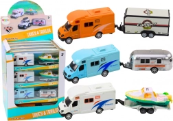 Jucărie Mașină Off-road Cu Bărcuță Sau Rulotă Cu Tracțiune Metalică