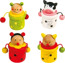 Cutii din lemn pentru dințișori Animale 4 buc