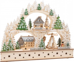 SMALL FOOT arcadă de Crăciun din lemn cu lumină și melodie