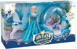 Caleșcă cu cal și păpușă – set magic pentru copii