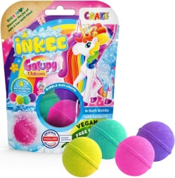 Inkee bombe efervescente de baie Galupy Unicorn – set 4 culori