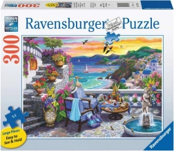 Puzzle Ravensburger Apus de soare peste Santorini 300 de piese