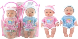 Păpușă bebeluș cu sunet 24 cm în pijama - 1 bucată