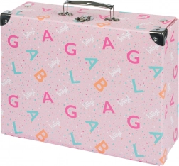 Servietă școlară pliabilă BAAGL Logo roz cu elemente metalice