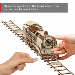 Puzzle 3D din lemn WOODEN CITY Express cu șine